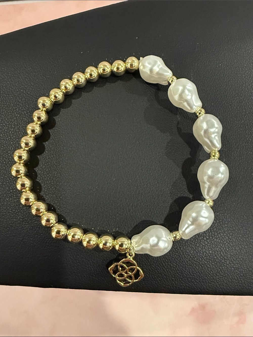 Kendra Scott | Gold Plated Bead & Baroque Pearl Stretch Bracelet